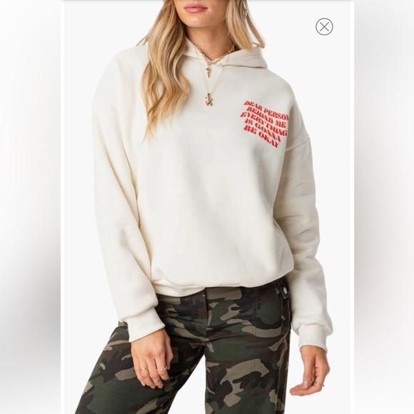 NWT Edikted Everything’s OK Hoodie, Size Small - Picture 2 of 9